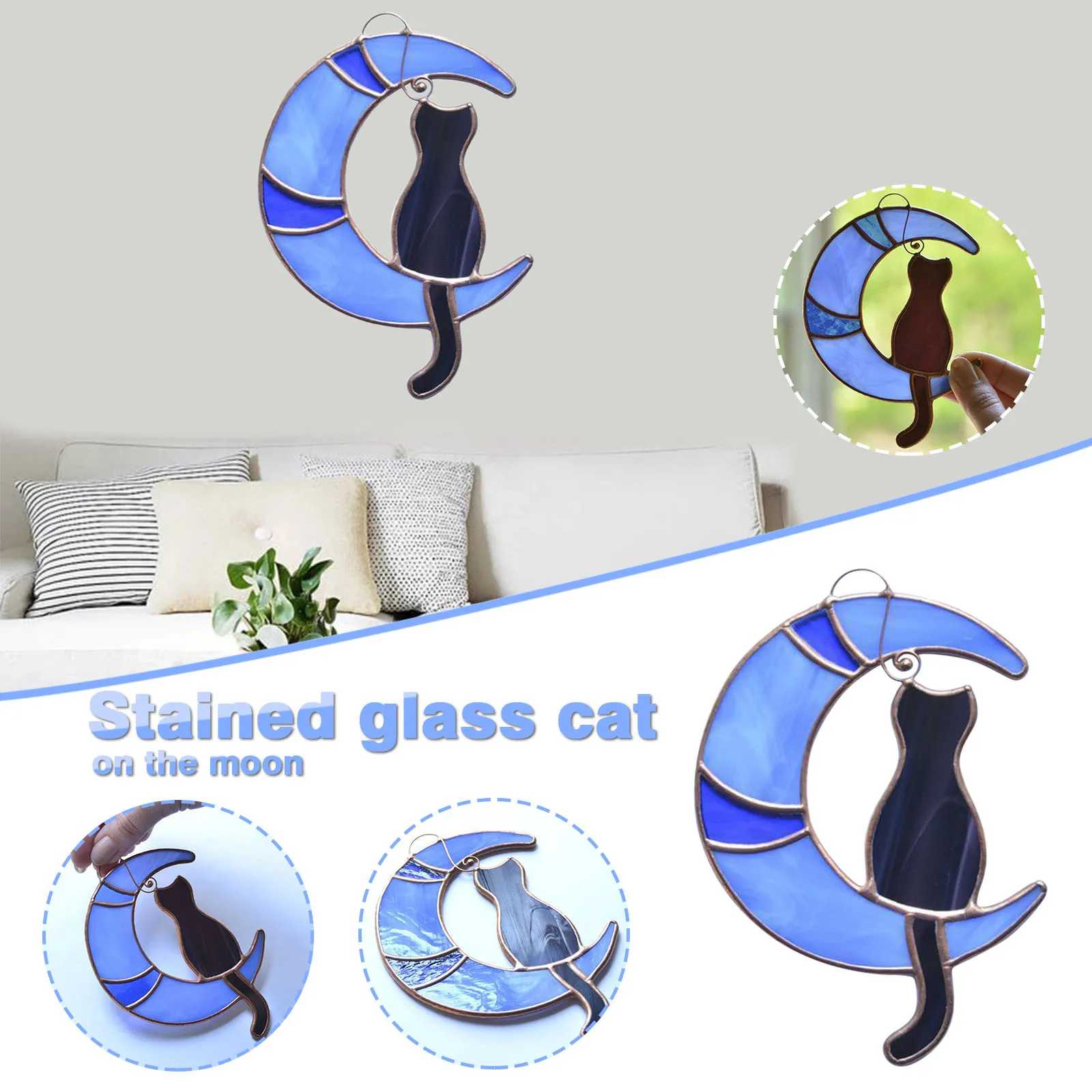 

1pcs Dyed Acrylic Cat Hanging Sunbathing Cat Pendant Lover Gift Pet Gift Home Decoration Ornaments Home Birthday Gift