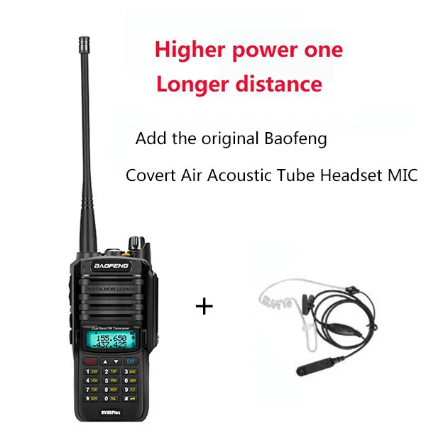Tube Headset Обновление uv9r Baofeng UV-9R plus 50 км портативная рация 10 Вт 4800 мАч двухстороннее радио vhf uhf ham Радио большой диапазон CB радиостанция - Цвет: Tube Headset