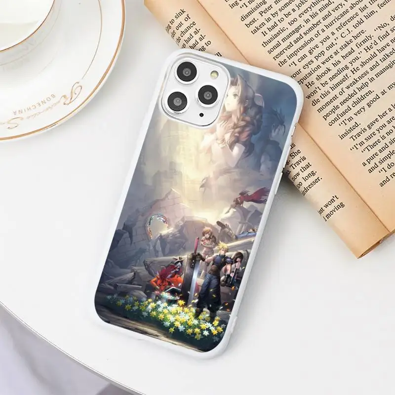 

Final Fantasy VII New Game Continue Phone Case Candy Color White for iPhone 11 pro XS MAX 8 7 6 6S Plus X 5S SE 2020 XR