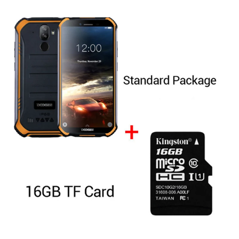 Orange N 16GB Card DOOGEE S40 4GNetwork прочный мобильный телефон 5,5 дюймов Дисплей 4650 мА/ч, MT6739 4 ядра, 3 Гб оперативной памяти, Оперативная память 32GB Встроенная память Android 9,0 8.0MP IP68/IP69K - Цвет: Orange N 16GB Card