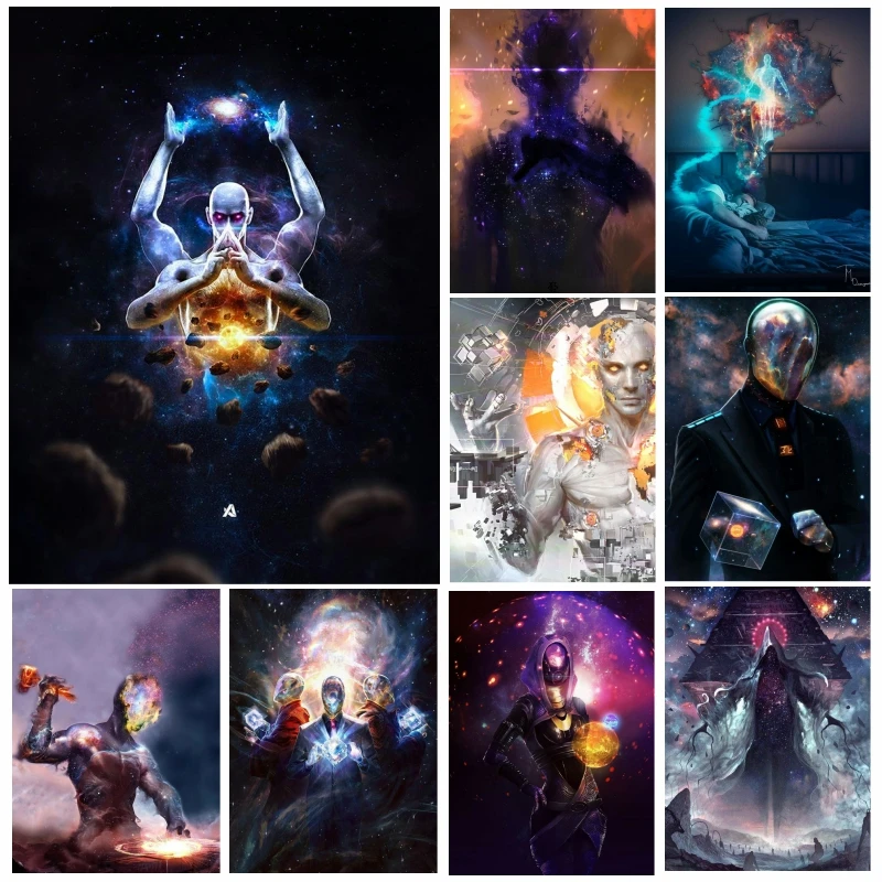 

5D алмазная живопись, вышивка, наборы для вышивки крестиком, загадочное искусство, мир, Создатель Вселенной, полная мозаика, домашний декор, п...