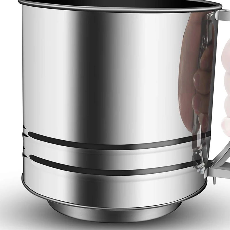 

Stainless Steel Flour Sifter Large Baking Sieve Cup for Powdered Sugar