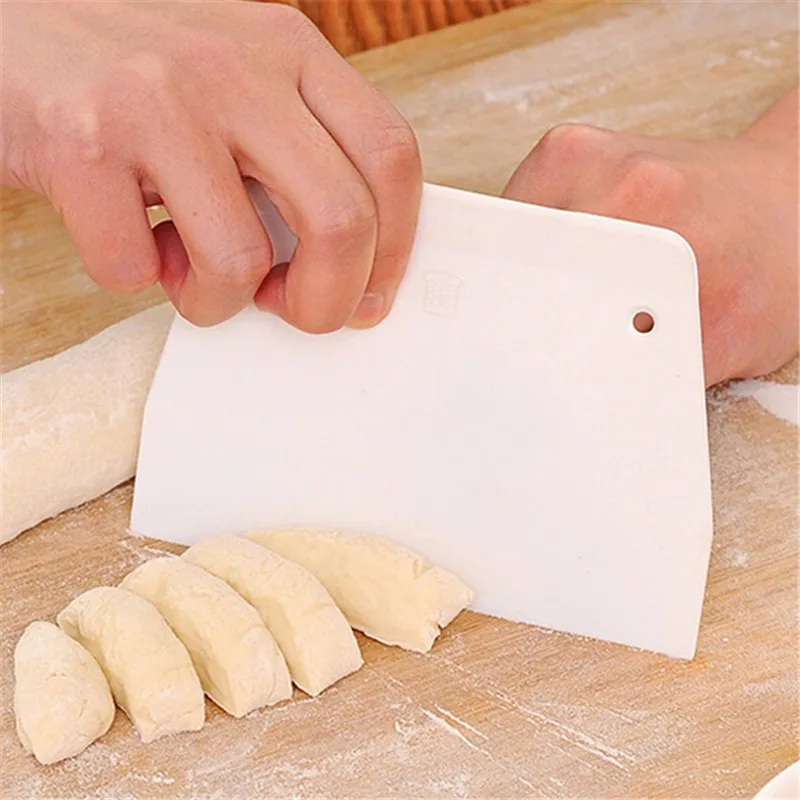 Pastry Cutter Plastic Cake Spatulas Dough Scraper Trapezoid Bread Pizza Fondant Tools Butter Knife Multiduty White Safe Bakeware | Дом и сад