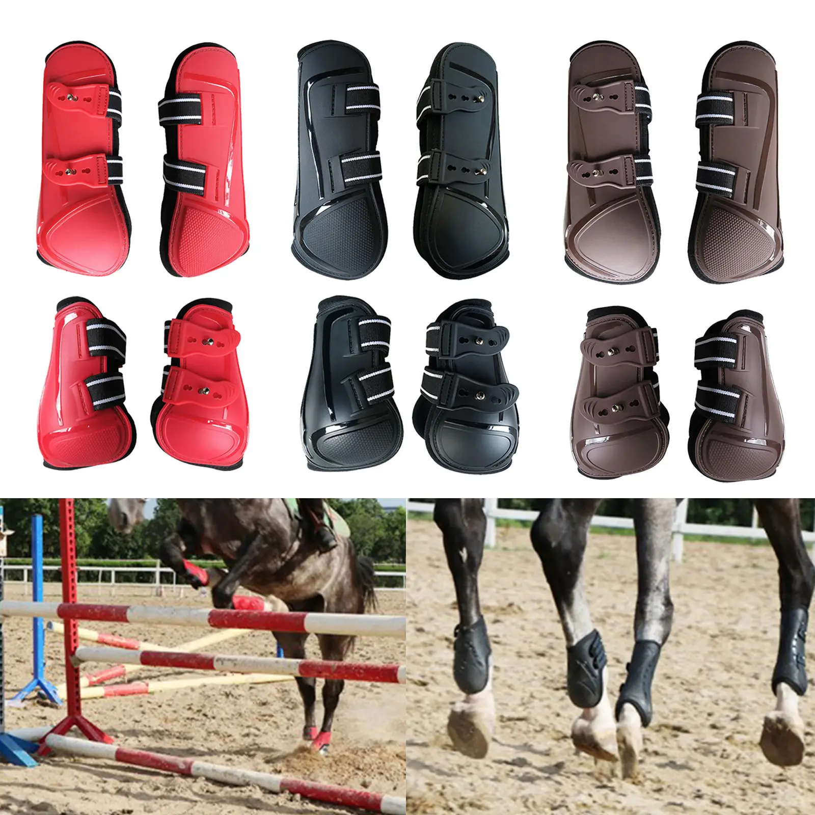 1 Pair of Front Horse Tendon Ball Boots / Legs Back Riding Jump Training Equestrian Competition Adjustable Feet | Спорт и