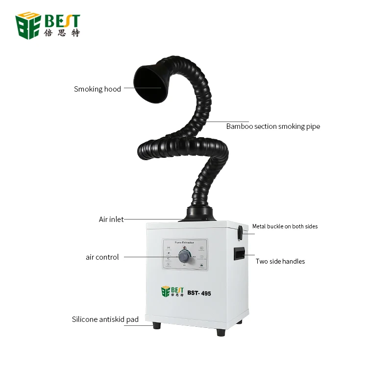 BST-495 110V/220V дыма очиститель ручка регулировки дымоуловитель пайки FES150 мини 150 Вт