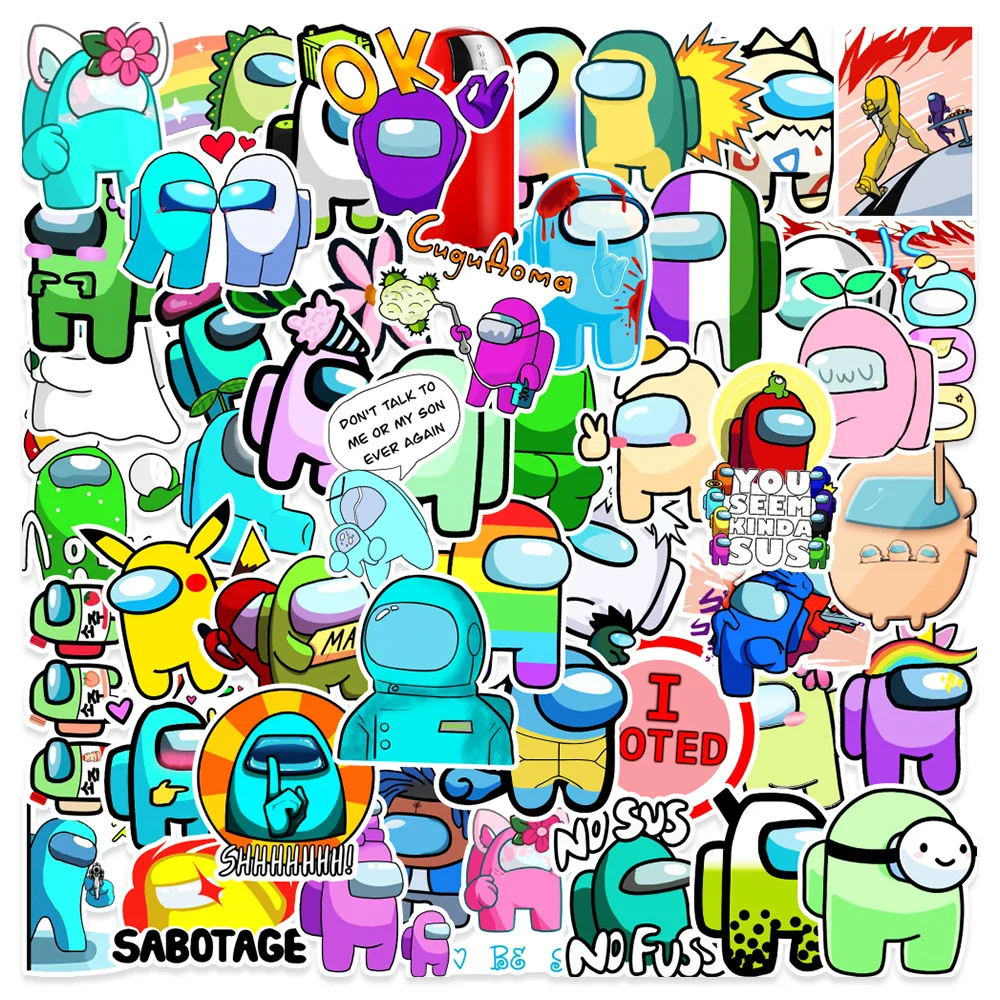 

10/30/50PCS Games Hot Money Among Us Graffiti Waterproof Sticker Suitcase Notebook Mobile Phone Refrigerator Water Cup Wholesale