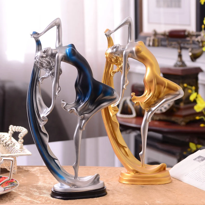 

Modern Creative Dancer Resin Crafts Desk Decoration Figurines & Miniatures Fashion Furnishing Articles for wedding Home Decor