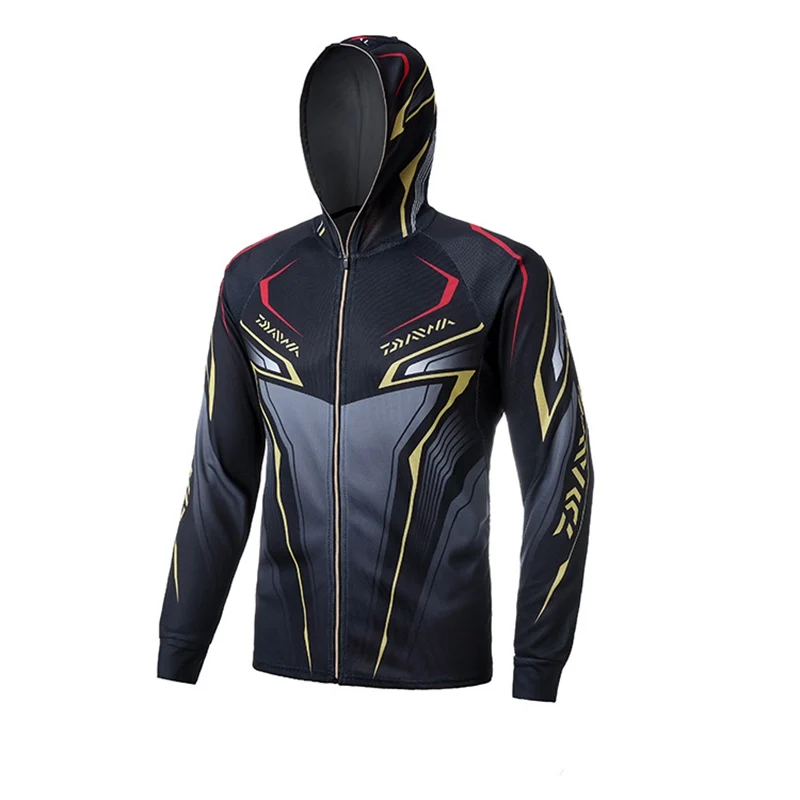 

DropShipping Daiwa Men's Fishing Clothing Hooded Jacket Quick-Drying Coat Fishing Shirt For Hiking Cycling Fishing Clothes Pesca
