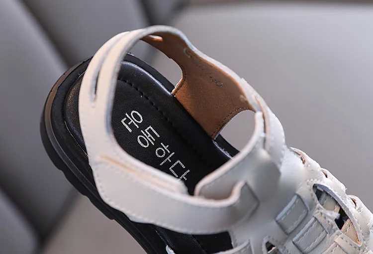 

Summer Children's Casual Roman Shoes Genuine Leather Princess Soft-soled Beach Shoes Children's Shoes