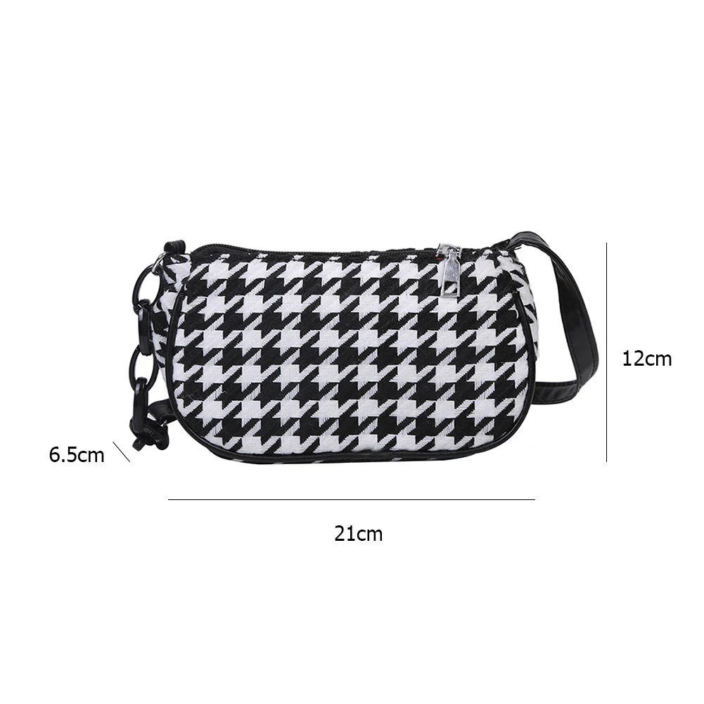 

Fashion Plaid Crossbody Bag Women Woolen Vintage Chain Underarm Purse Female Outdoor Travel Casual Shoulder Totes Handbags 2021