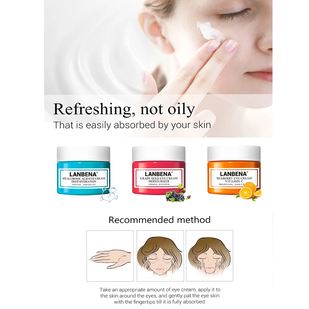 

20g Eye Cream Eye Serum Grape Seed Removes Eye Wrinkles Hyaluronic Acid Moisturizing Vc Freckle Whitening