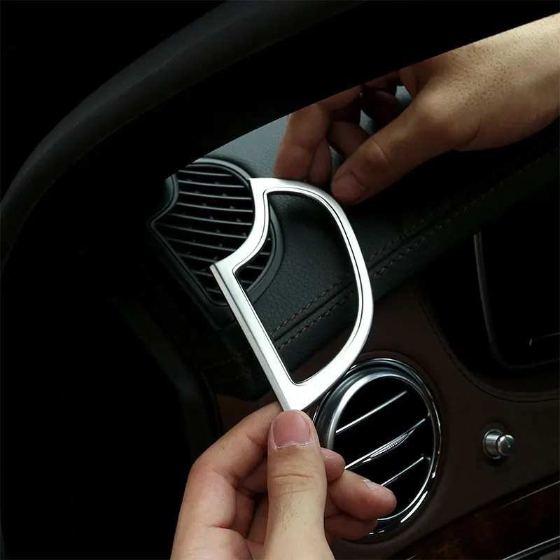 

Для Mercedes Benz W222 S Class 600 500 400 350 автомобильный Стайлинг ABS Хромированная панель кондиционирования воздуха Выходная Крышка отделка 2 шт./компл.