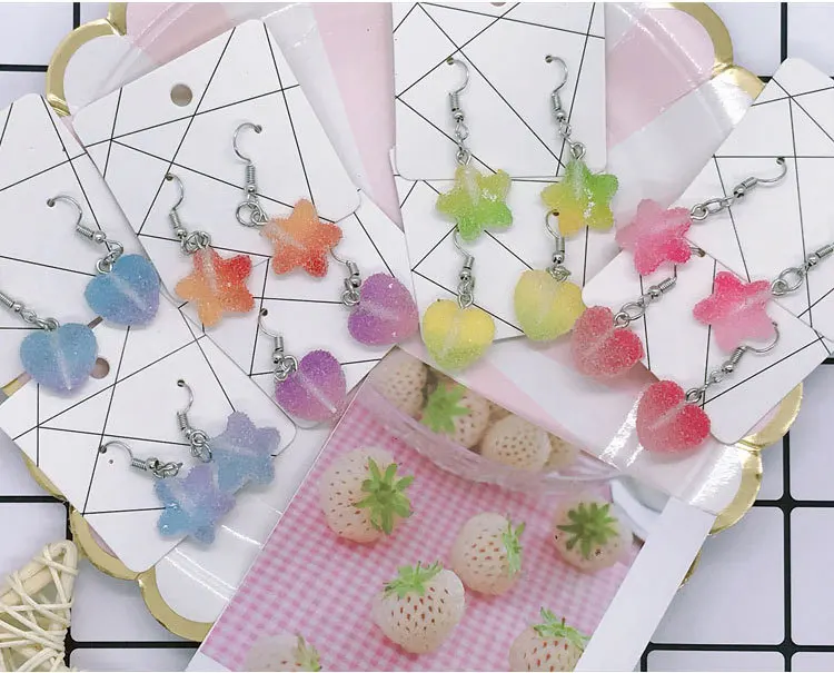 Женские серьги гвоздики iMaySon японские и корейские забавные подвески в виде желе