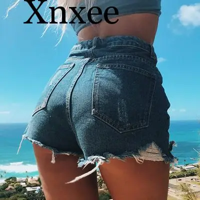 

hole Summer Women Denim Shorts Ripped Short Pants With Pockets High Waist Jean Shorts Casual Women Leg-openings Short Jeans