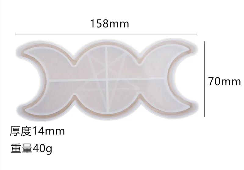 

DIY Crystal Epoxy Resin Mold Crystal Sun Moon Phase Box Plate Moon Pentagram Mirror Silicone Mold