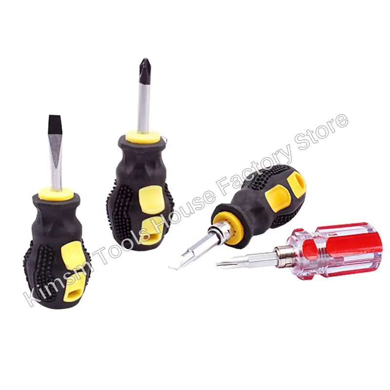 

Mini Small Portable Screwdriver Slotted Phillips Dual Purpose Screwdriver Kit Set Radish Head Rubber Handle For Precision Repair