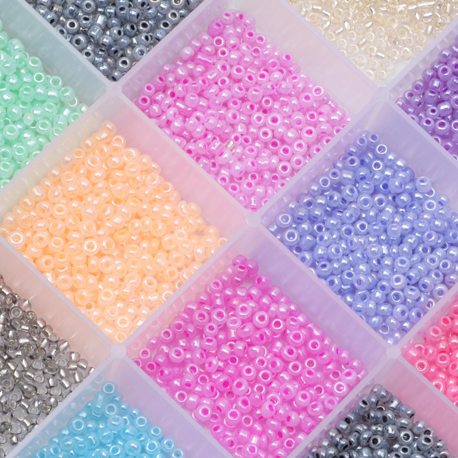 

Seed Beads Bulk 2/3/4mm Pony Beads For Handmade Garments DIY Sewing Craft Glass Seed Beads For Needlework Jewelry Accessories