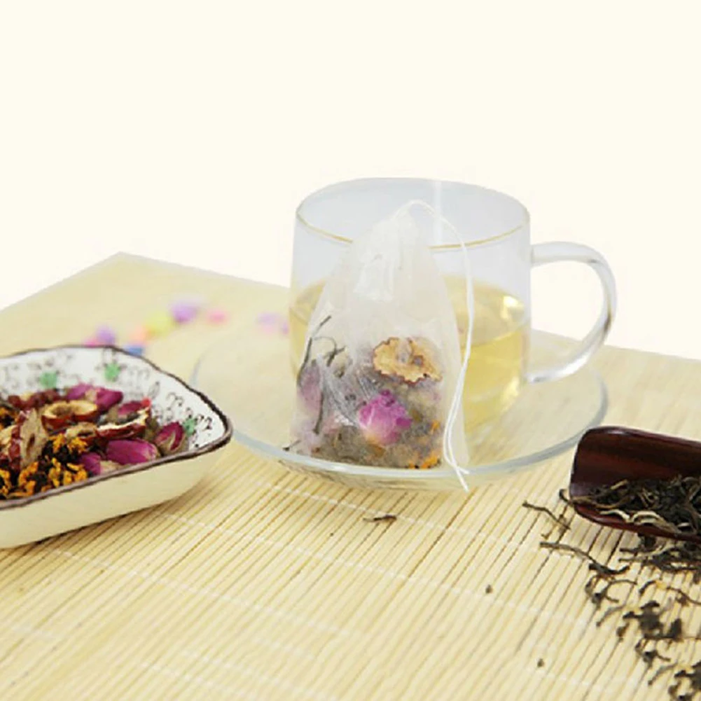 

Seal Tea Bags 100PCS Empty Scented Drawstring Pouch Bag 5.5*7CM Seal Filter Cook Spice Loose Coffee Pouches Tools