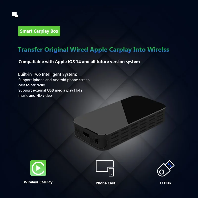 5G Carplay беспроводной зеркало коробка ювелирных изделий проекция для Iphone IOS версии