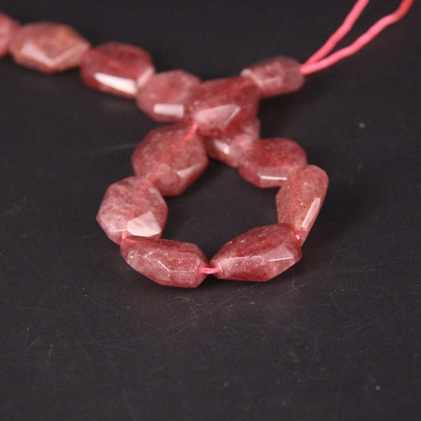20 шт./нить бусины из натурального клубничного кварца | Украшения и аксессуары