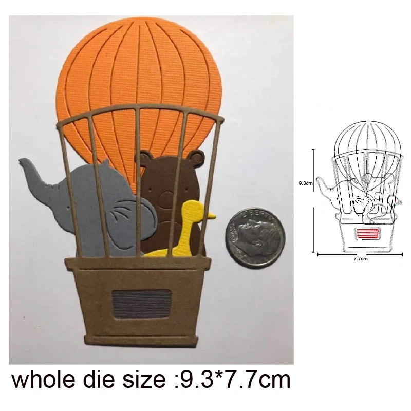 

Hot air balloon elephant Bear Metal Cutting Dies Stencils DIY dies Scrapbooking Embossing Dies Cuts Paper Card Making Craft dies