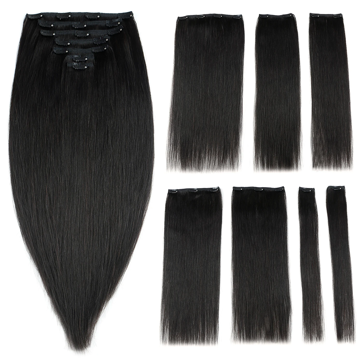 Extensiones de cabello humano con Clip Remy, 20 