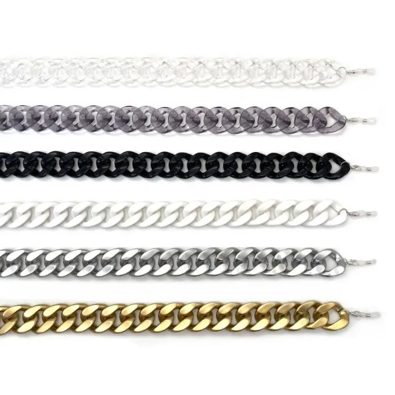 

Fashion Acrylic Leopard Print Sunglasses Chain Mask Chain Reading Glasses Chain Hanging Neck Chain Wide Metal Glasses Accessory
