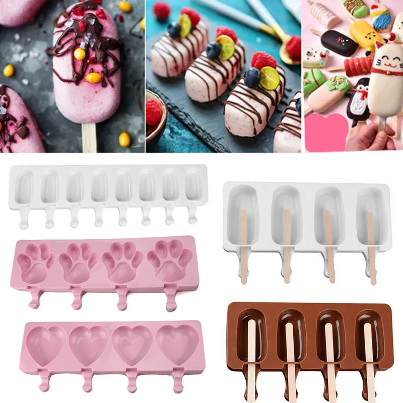 

Homemade Food Grade Silicone Ice Cream Mold Popsicle Mold Freezer Ice Cream Stick Mold