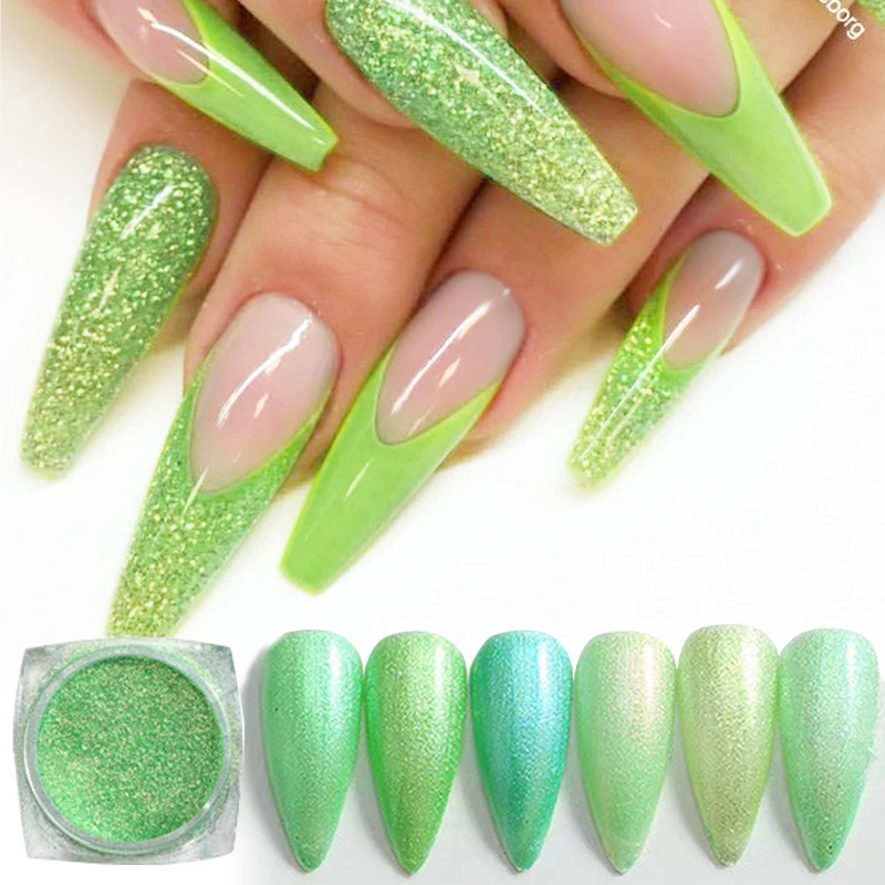 Набор жемчужных порошков для ногтей 6 коробок/набор блестки хромированная пыль