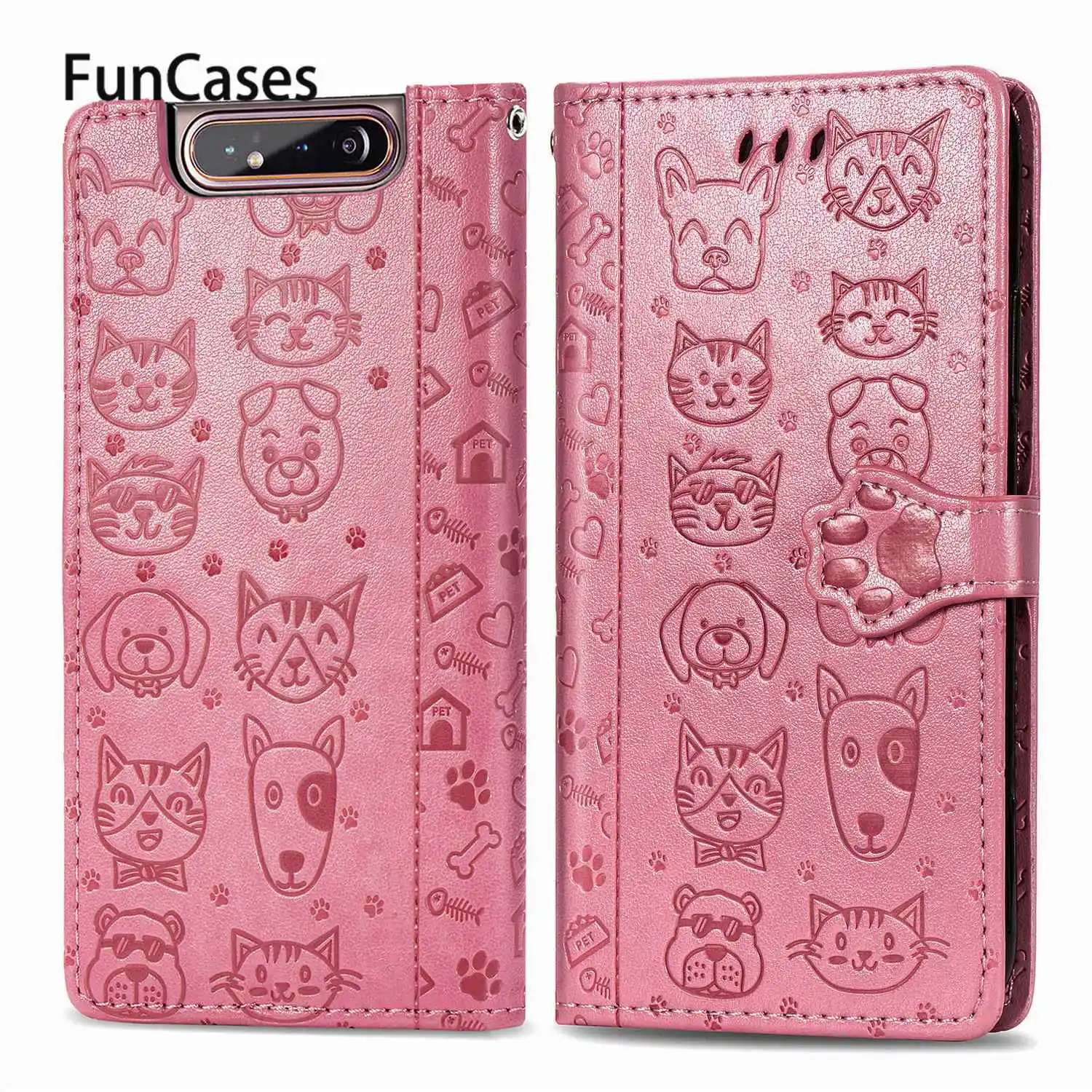 A90 Mem Cases For estojo Samsung Solid Color Fitted Case PU Leather Book Cell coque A80 Estojo Samsu samsubg | Мобильные телефоны и