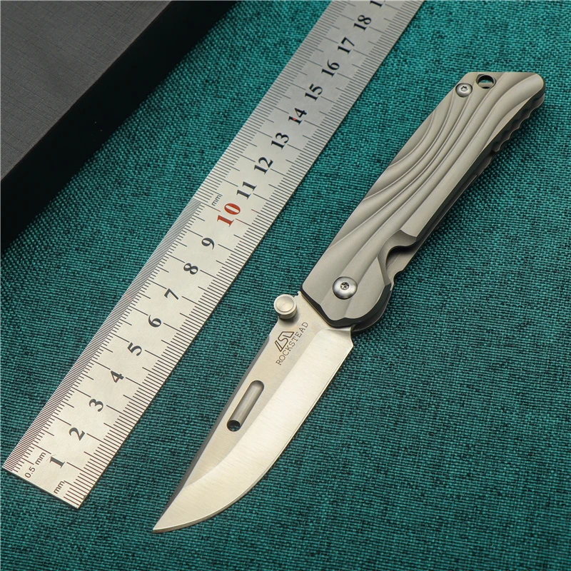 

ROCKSTEAD Folding Knife Outdoor Camp AUS-10 Steel Sharp and High Hardness Hunting Knife Tactics EDC Tool Pocket Kitchen Knife