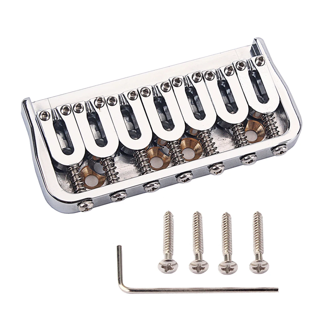 Solid 7 String Electric Guitar Bridge Saddle Bass Replacement Chrome Easy to Install | Спорт и развлечения