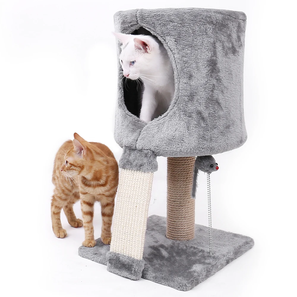 Domestic Delivery Cat Tree Condo House Scratcher Funny Scratching Post Climbing Tree Toy for Cats Kitten Activity Pet House Nest