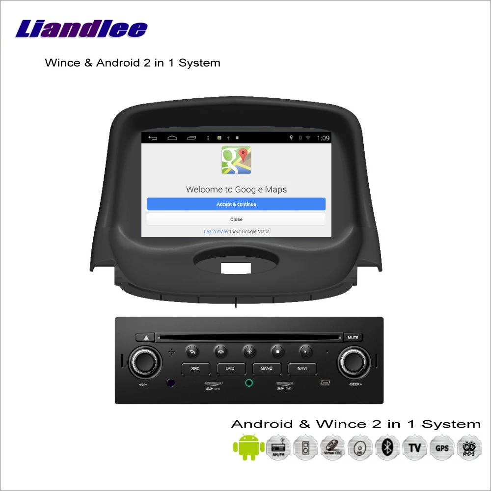 Автомобильная Мультимедийная стереосистема Liandlee Android для Peugeot 206 2004 ~ 2009 радио CD DVD