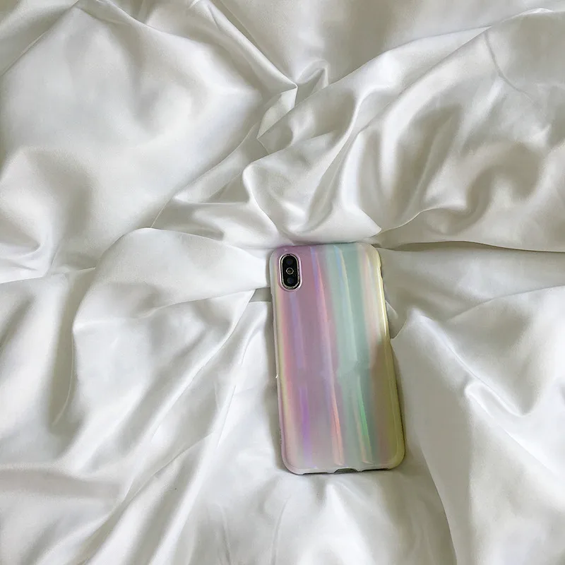 Фанаты применимые к подаркам для девочек лазерные радужные Чехлы мягкий чехол