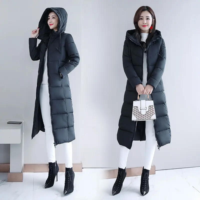 

Women's Parkas New Winter Women Jacket long Coat Ribbon Female Jacket Warm Winter Cotton Coat Women Long Hoodies T574