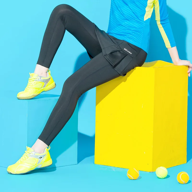 Осенне зимние спортивные короткие штаны Skort из двух частей юбка для бадминтона