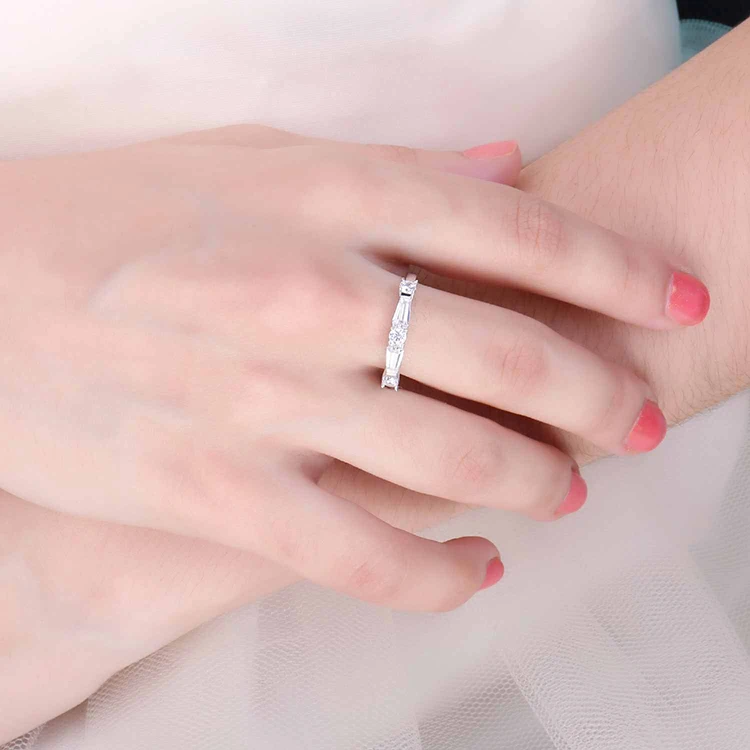 JewelryPalace 3ct круглый багет и кубического циркония Stackable кольцо стерлингового серебра 925
