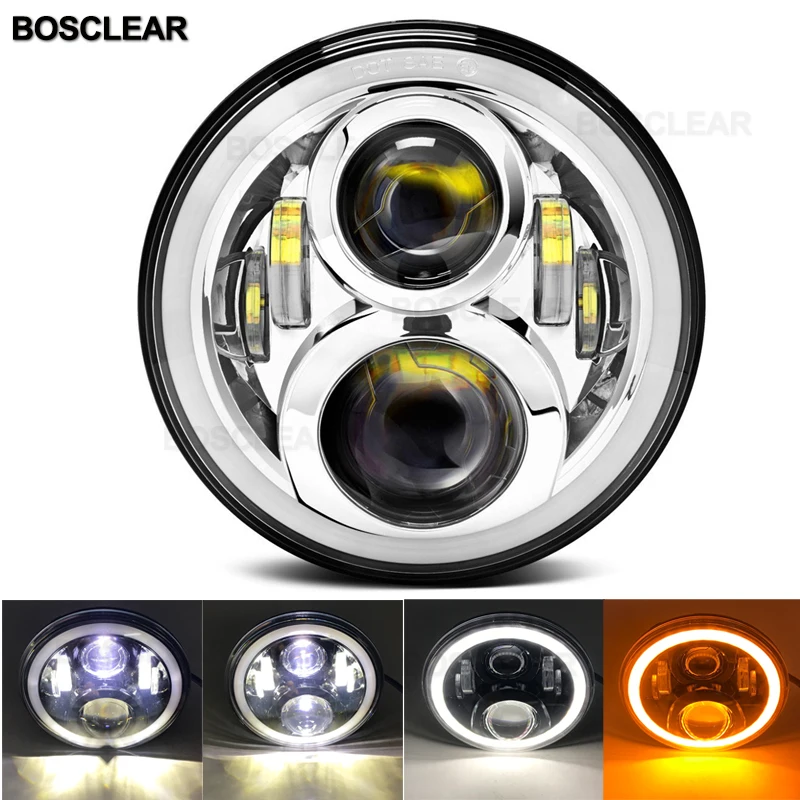 7inch Round Led Headlight Low Beam Light with DRL Headlamp For Jeep Wrangler JK TJ Lada niva Off Road 4x4 suzuki samurai Hummer |