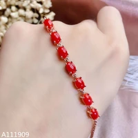 kjjeaxcmy boutique jewelry 925 sterling silver inlaid natural red coral womens bracelet support detection