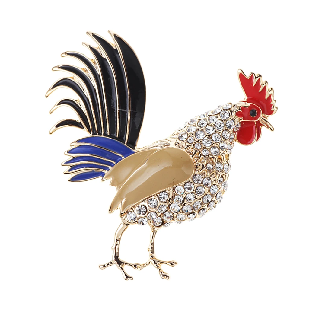 Заколка на воротник петух с милыми кристаллами | Украшения и аксессуары