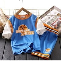 boys set 2021 children clothing summer basketball uniform summer sports quick drying mesh set