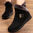 Зимние ботинки, женская обувь 2022, однотонные теплые плюшевые теплые ботинки для снега, женская обувь, ботильоны на платформе и молнии, повседневная женская обувь