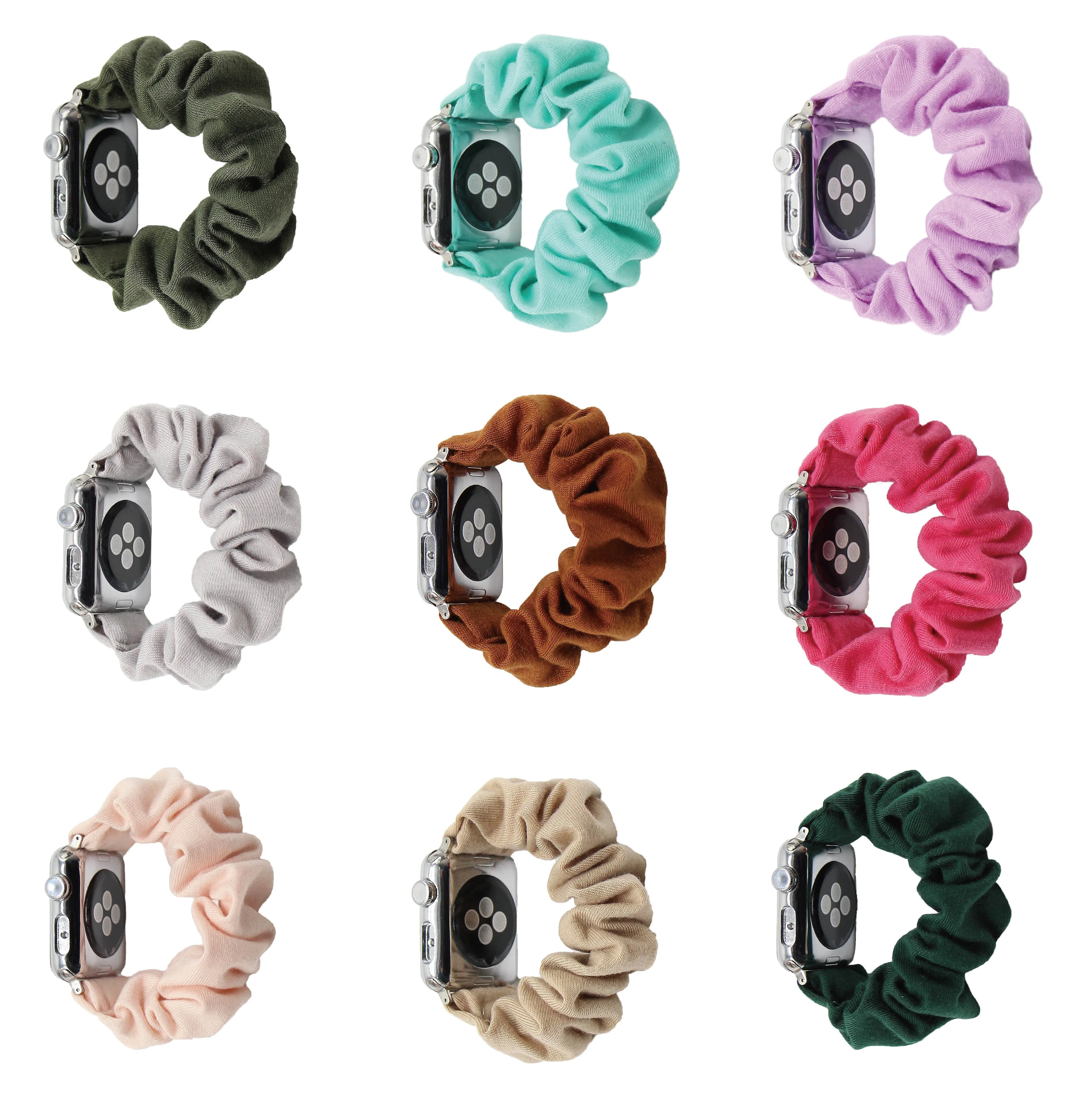 

Soft Cotton Solid Scrunchie Apple Watch Band,For Iwatch 38/40mm 40/42mm,Elastic Scrunchie,Stretch Strap Multiple Color For Women