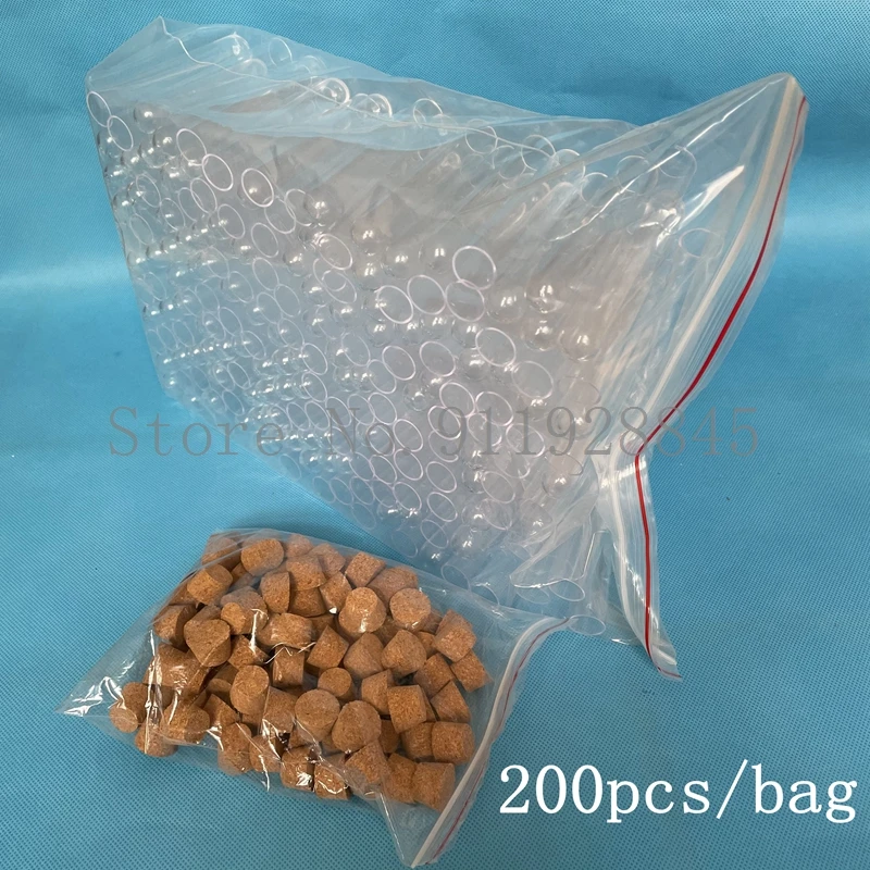 200 штук 18x100 мм прозрачных пластиковых пробирок с пробками из пробок для свадебных подарков в школьных лабораториях.