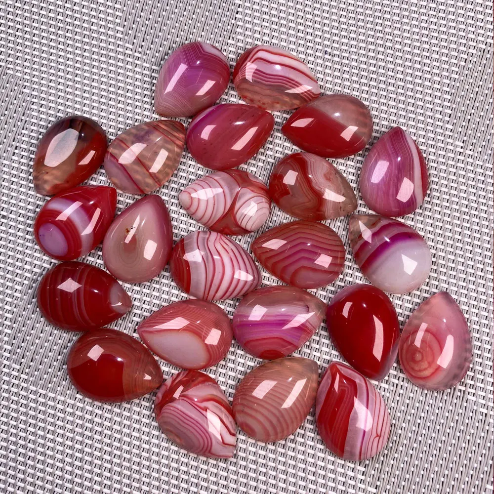 5Pcs Natural Loose Beads Striped Agates Cabochons No Hole Stone for Making Ring Pendant Earrings DIY Handmade Jewelry Wholesale | Украшения