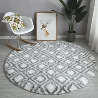 round long haired living room rugs nordic geometry home bedroom anti slip carpets sofa bedroom bedside non slip foot mat