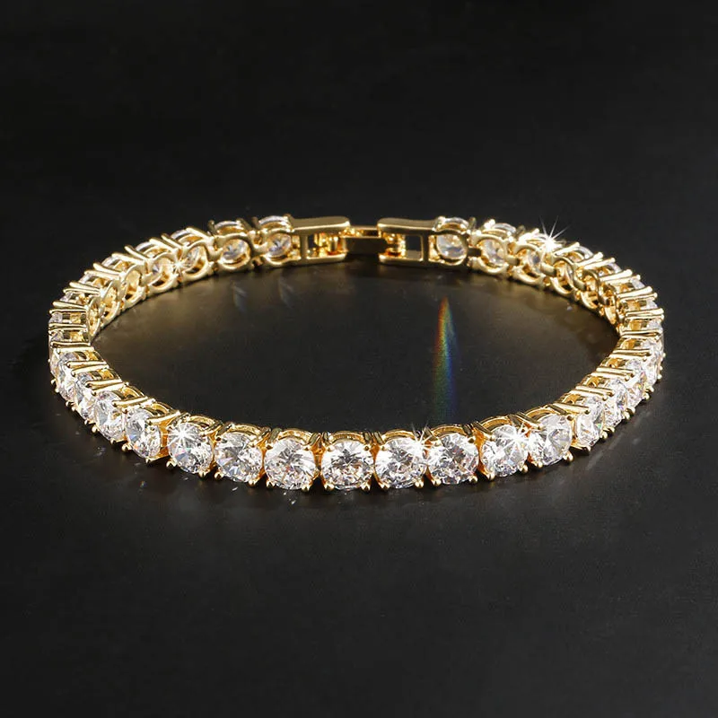 Cellacity Luxury Design Geometry Silver 925 Jewelry Studded with Gemstones Bracelet for Women 5mm Zircon Rose Gold Color Party | Украшения