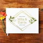 Индивидуализированная Свадебная Гостевая книга с изображением пейзажа для будущей матери, ботаническая Современная Обручальная книга для подарка на день рождения