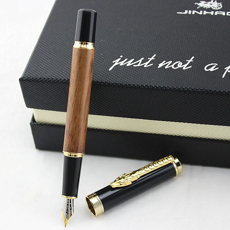 

Classic Wooden Fountain Pen Ink 0.5mm Nib Calligraphy Pen Jinhao 8802 Stationery Office School Supplies Custom Models Encrier